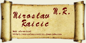 Miroslav Raičić vizit kartica